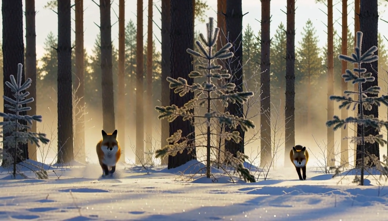With 896x768 tiles duplication is reduced but still appears: two foxes visible in the same frame